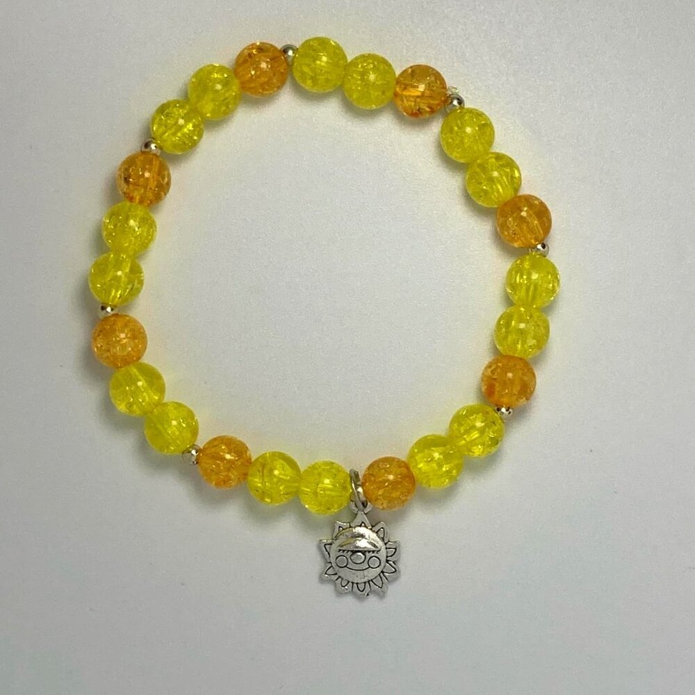 Sun Yellow Glass Beaded Bracelet